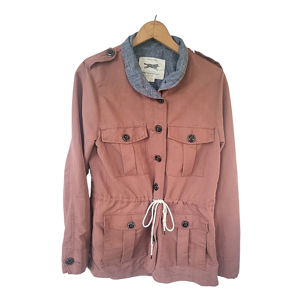Women's Skater Girl Obey Propaganda Hemingway Utility Drawstring Waist Jacket M